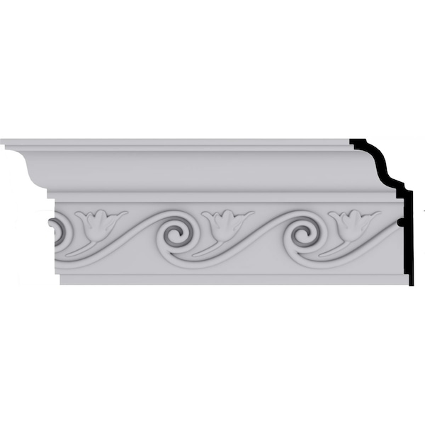 Ekena Millwork 6 1/4"H x 2 3/4"P x 7"F x 94 1/2"L, (5 3/8" Repeat), Floral Crown Moulding MLD06X02X07FL - main